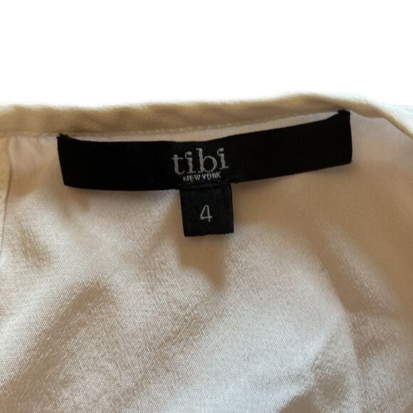 Cream Tibi Silk Cold Shoulder Blouse - Picture 4 of 5